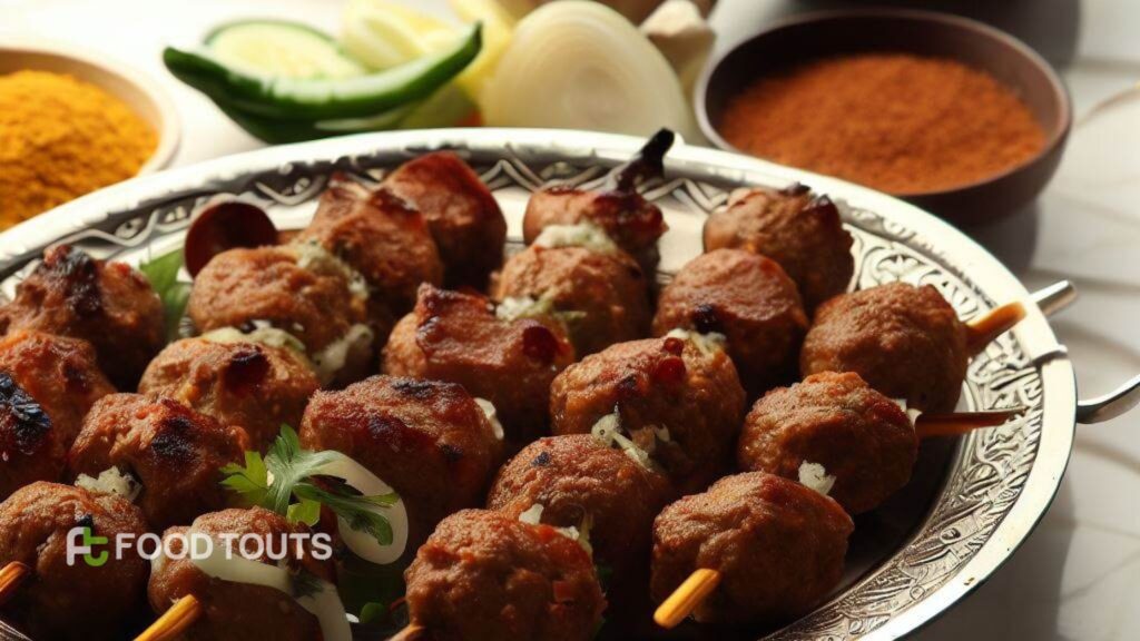 Gola kebabs in a plate served on table