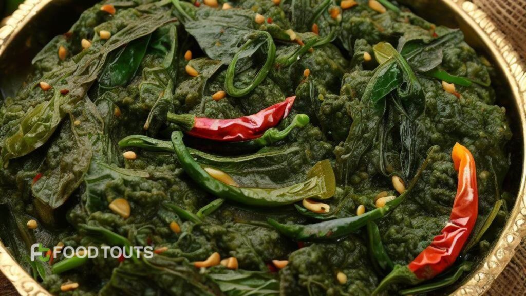 AI generated image of Saag cooked in Oven