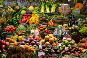 Vegetables stall in a market