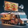 A 3d AI-generated image of Food trucks